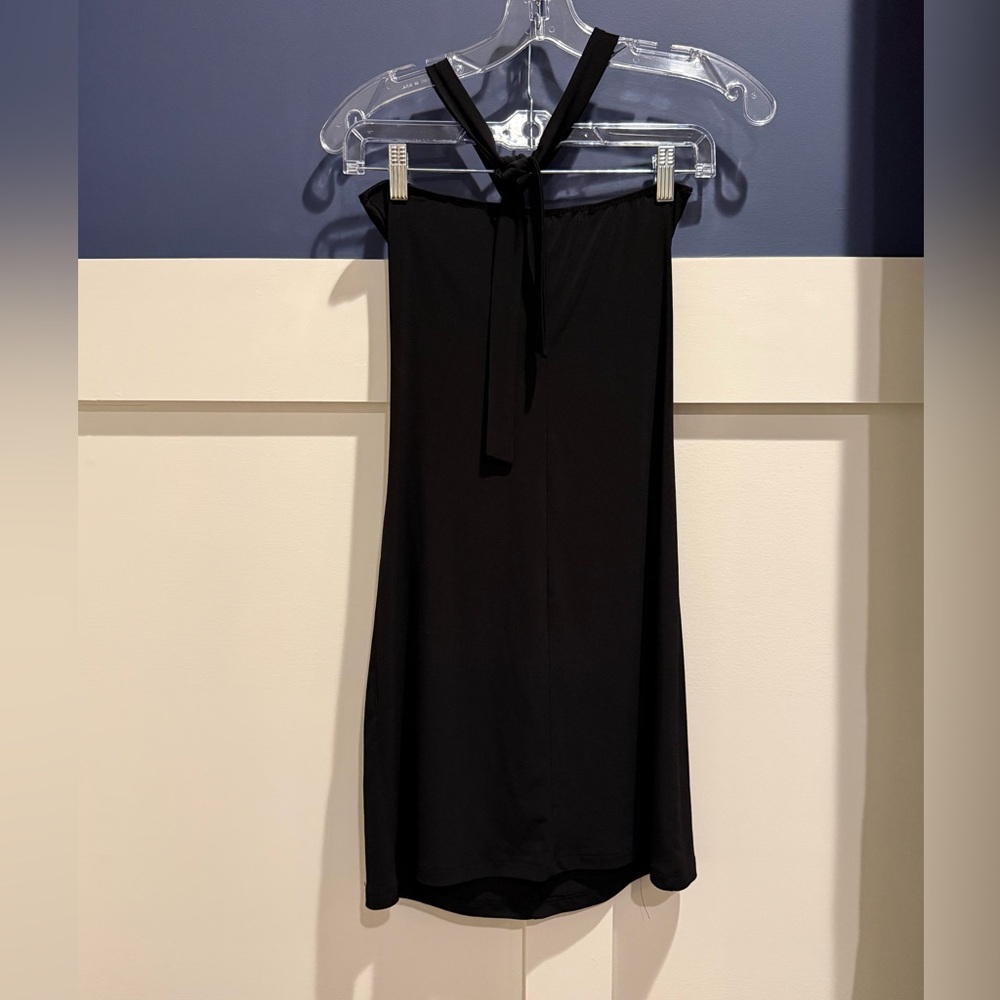 Black Ruffle Front Halter Mini Dress - Women - Picture 7 of 7